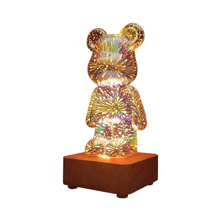 Inspodesk 7 color - GIFT BOX / USB Plug LumiBear Spark: Enchanting 3D Bear Light for Cozy Corners