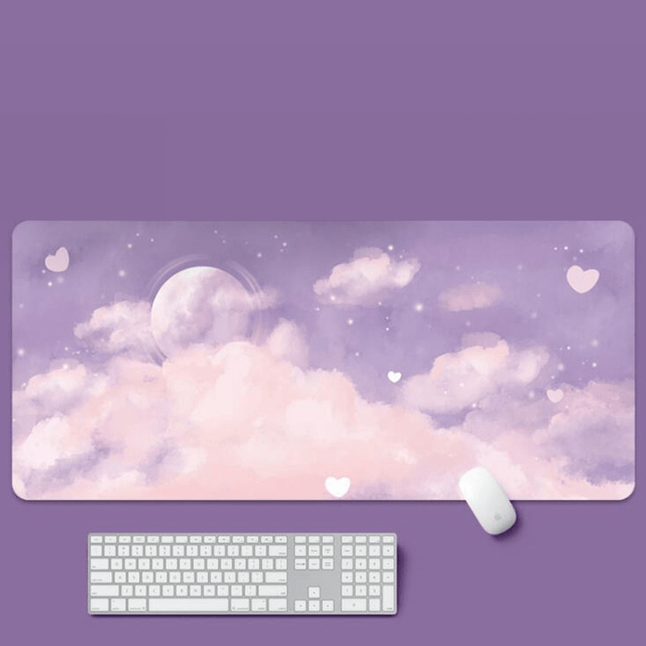 Inspodesk Clouds of Love Immerse Yourself in Tranquil Pastel Landscapes: "Dreamscape" Desk Mat