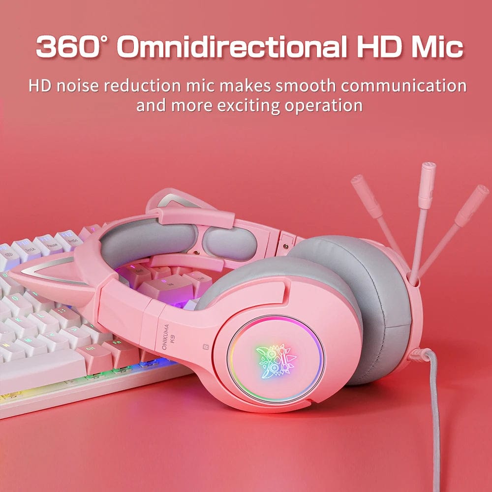 Inspodesk PinkFusion: Kawaii Cat Ear Headset
