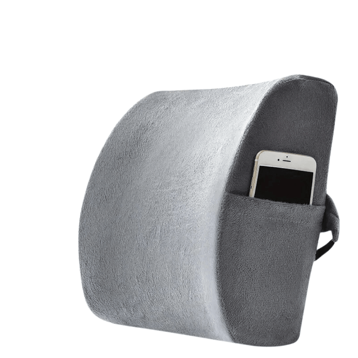 Inspodesk Shadow Gray BackBliss Luxe: Soothing Lumbar Support for Ultimate Posture