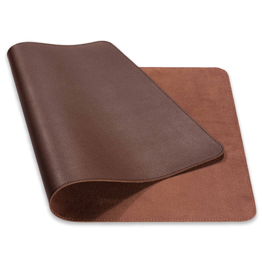 Long Teng 23.6" x 11.8" Biophilia 'Dualside' Brown, Leather, Suede, Desk Mat