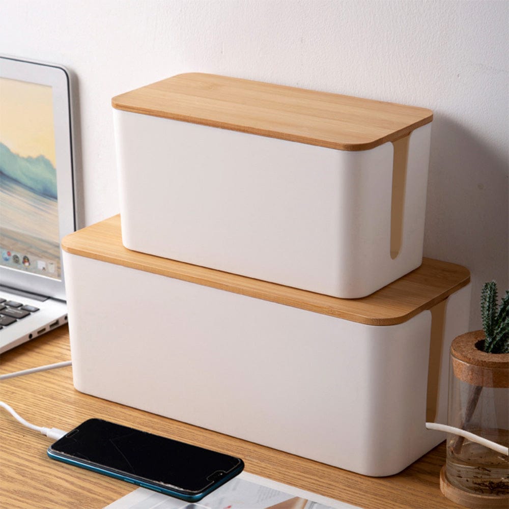 Exquisite life storage Biophilia 'BloxBox' Wooden White, Dustproof, Cable Storage Box