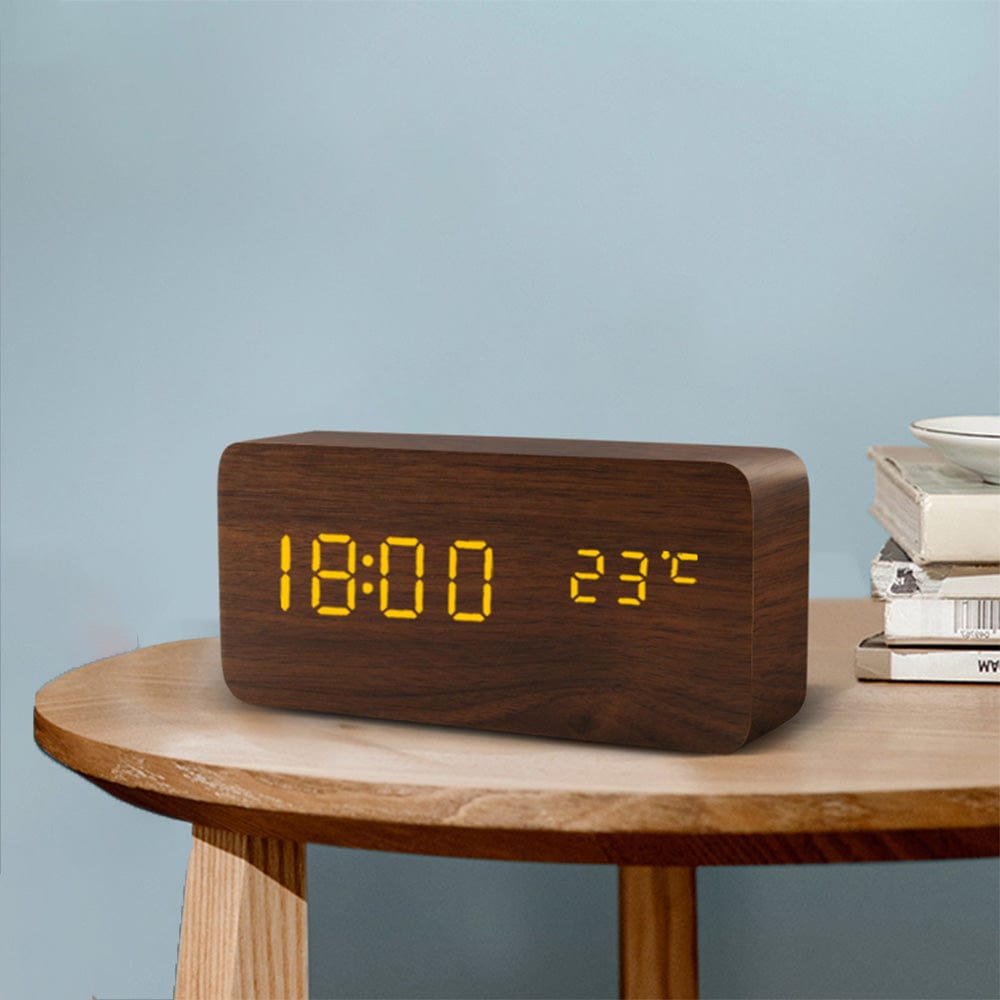 Homiga Biophilia 'InTime' Digital, Voice Control Cuboid Desk Clock