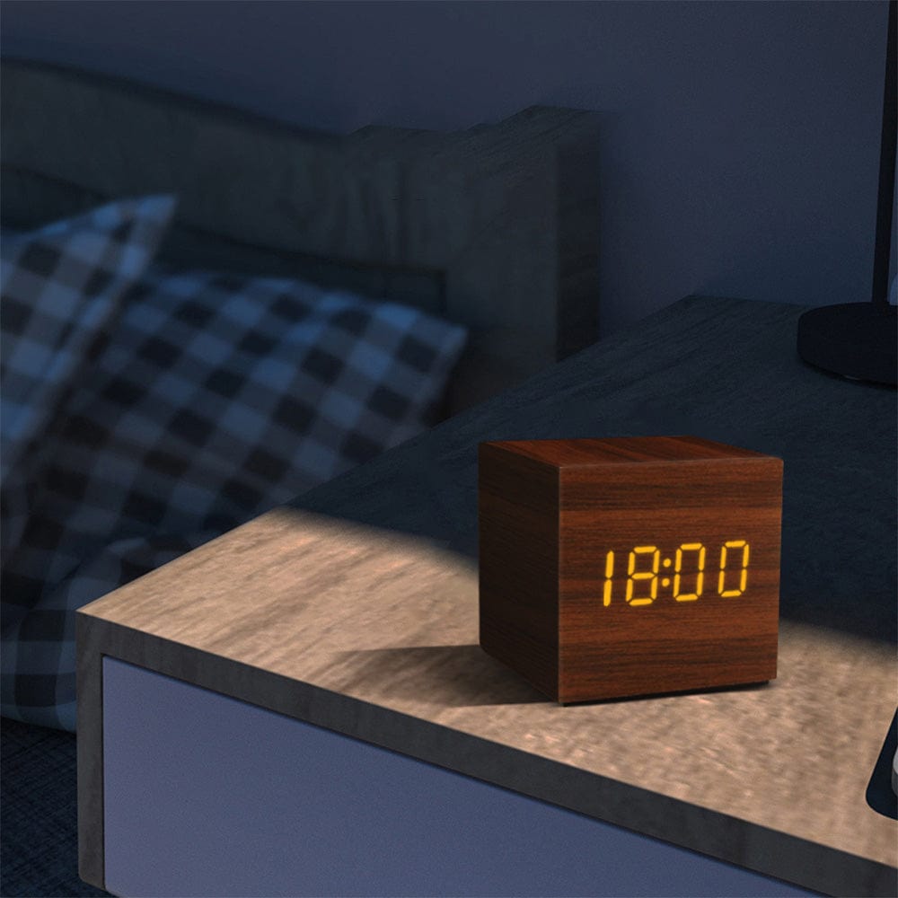 Homiga Biophilia 'InTime' Digital, Voice Control Mini Cube Clock