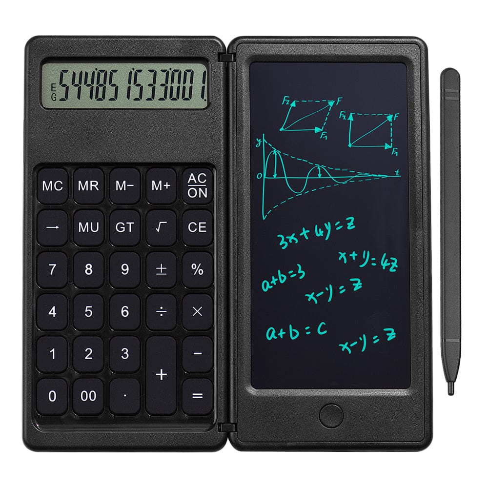 Wscoficey Black 'Folddex' Foldable, LCD, Tablet Calculator with Stylus Pen