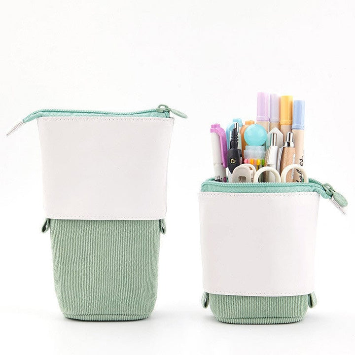 SQUMIDER Student Stationery Official Green Macaron 'Flyin' Cutesy Fold-Down Pencil Case