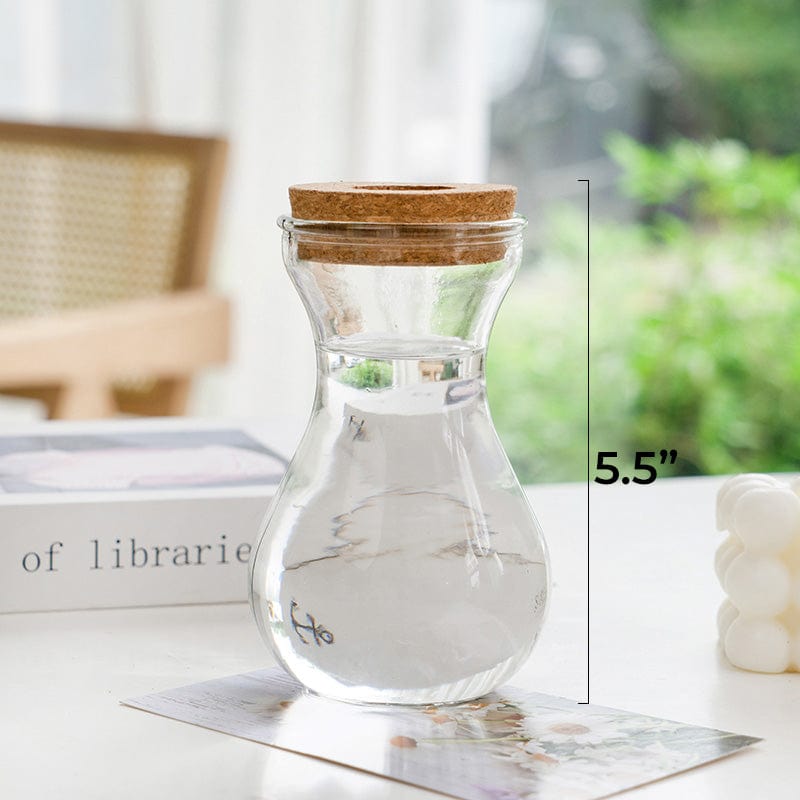 yuni Rustic vase Biophilia 'Plantaria' minimalist Transparent glass vase